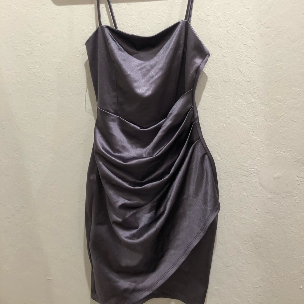 winsor wrapped in stylish satin mini dress